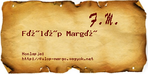 Fülöp Margó névjegykártya
